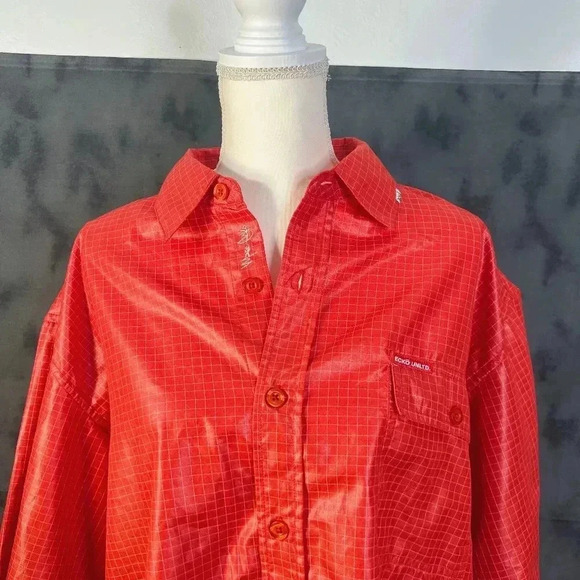 Ecko Unltd. Red Grid Pattern Men's Button Up Streetwear Size XL - Picture 2 of 9